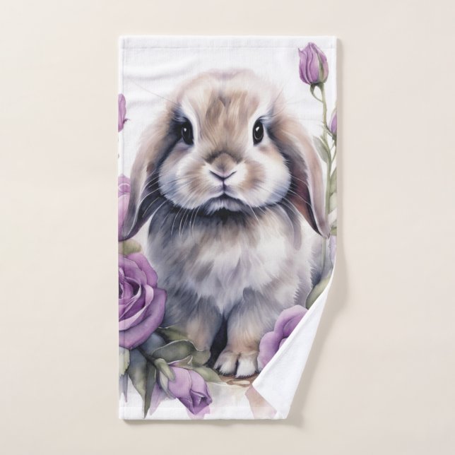 Lapin Lapin Lapin Rose Violet (Serviette à main)