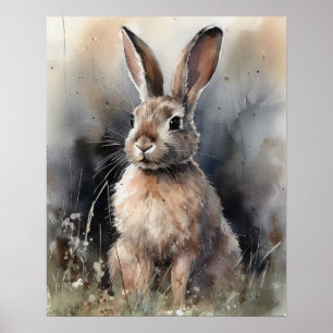Lapin Lapin Woodland Animal Art Imprimer Poster