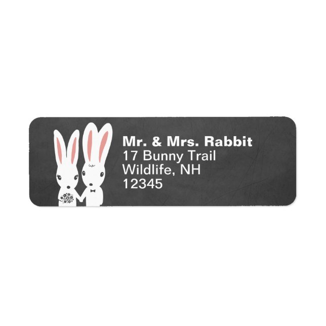 Lapin Lapins Mariage Couple Adresse de retour (Devant)
