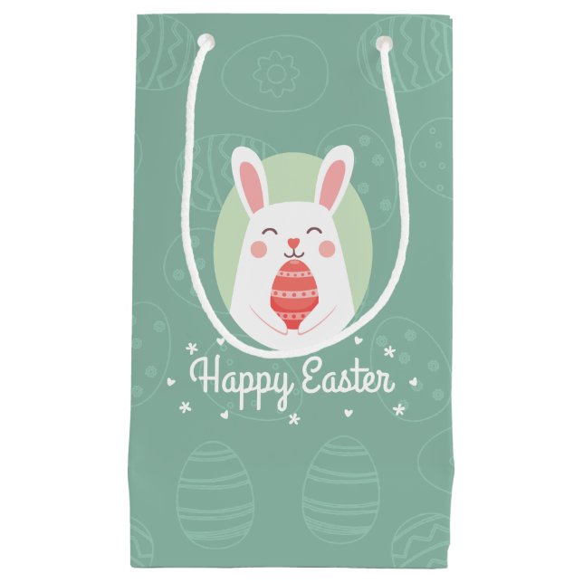 Lapin mignon avec le sac de cadeau de l'oeuf de (Devant)