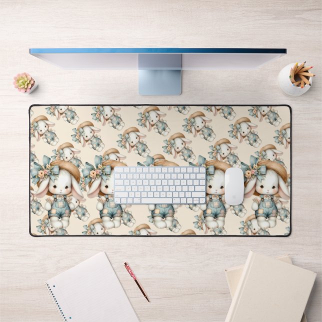 Lapin mignon dans les couloirs avec Casquette pail (Bureau 1)