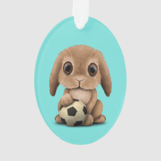 Lapin mignon de bébé avec du ballon de football du