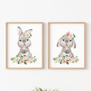 Lapin mignon, Lapin, Fleurs roses, Nourriture pour