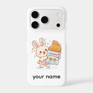 Lapin mignon mangeant un cutlet de poulet frit taï