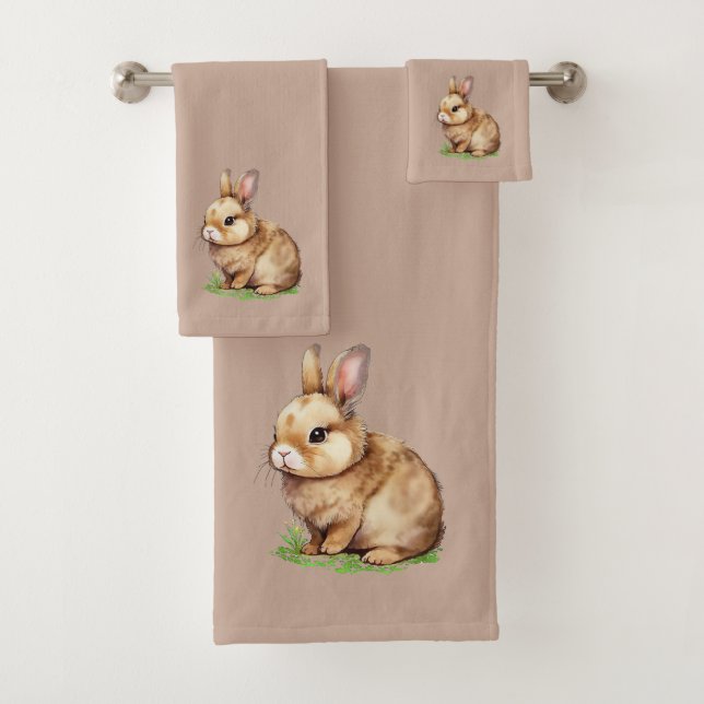 Lapin mignon moderne sur Lucky Beige (En situation)