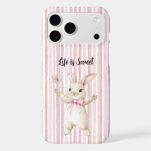 Lapin Papillon Blush Rayures Roses