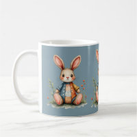 Lapin Patchwork Fantaisiste Tasse Bleue Cottagecor