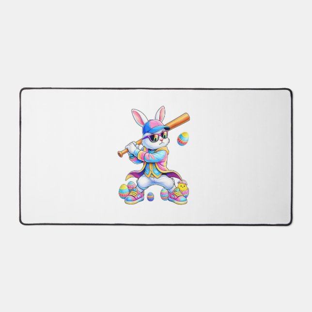 Lapin Tie Dye Drôle Baseball Lapin de Pâques Homme (Recto)