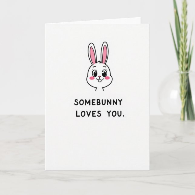 Lapin vous aime Carte de Message (Devant)