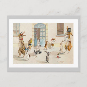 Lapins à l'école - invitation mignonne de partie