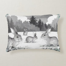 Lapins dans le Coussin d'accentuation de défrichem