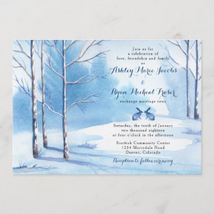 Lapins d'arbres d'aquarelle de faire-part de