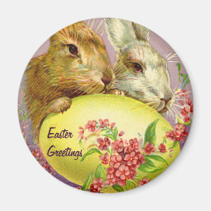 Lapins de Pâques et Magnet Vintage Œuf