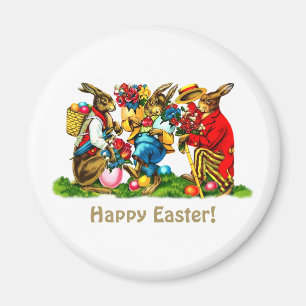 Lapins de Pâques vintages. Magnet de cadeau de