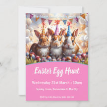 Lapins de prairie Invitation de chasse aux oeufs d
