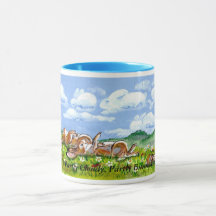 Lapins délicieux observant la tasse de nuages