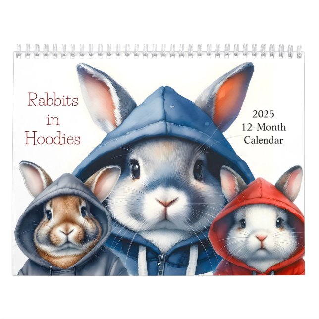Lapins en Sweat - shirt à capuche 2025 Calendrier  (Protection)