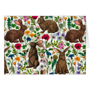Lapins et fleur sauvage
