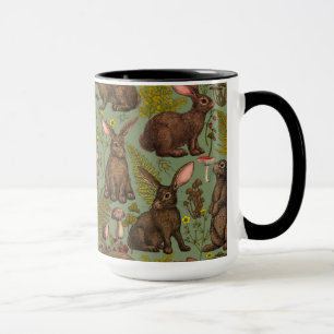 Lapins et flore boisée Mug