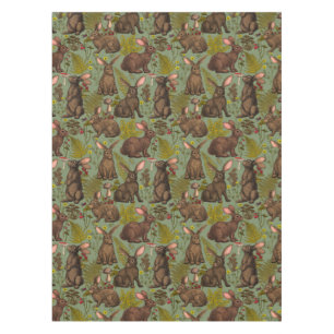 Lapins et flore boisée Nappe