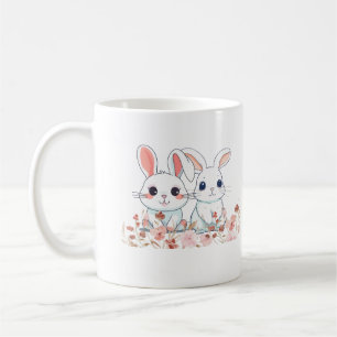 Lapins roses Mug Blanc dans un Cadeau Sucré