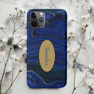 Lapis Blue Agate Swirls Personalized iPhone 11 Pro Case
