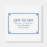Lapis Blue Deco Chic Save the Date