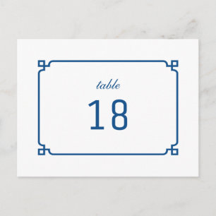Lapis Blue Deco Chic Table Number Postcard