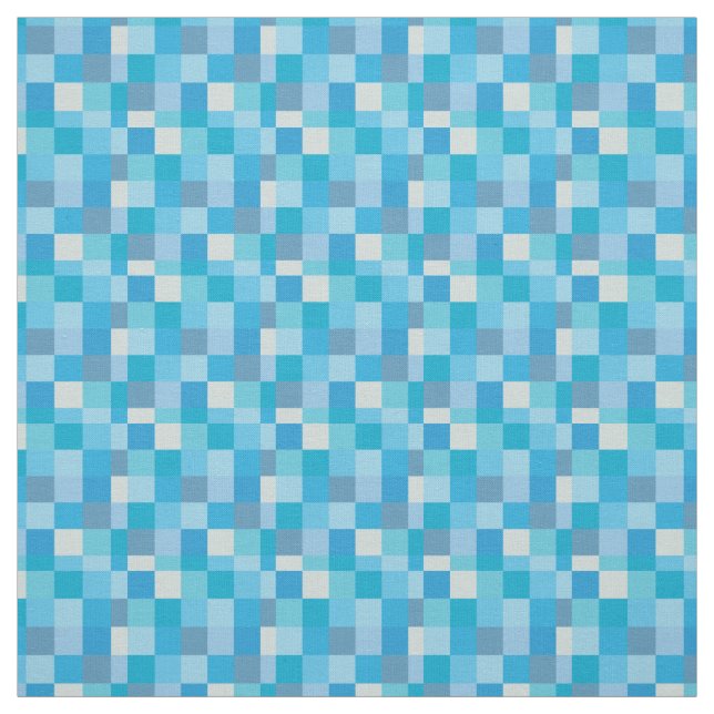 Lapis Blue Pixelated Pattern | Gamer Fabric (Swatch)