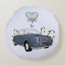 Lapis Grey Figaro round pillow