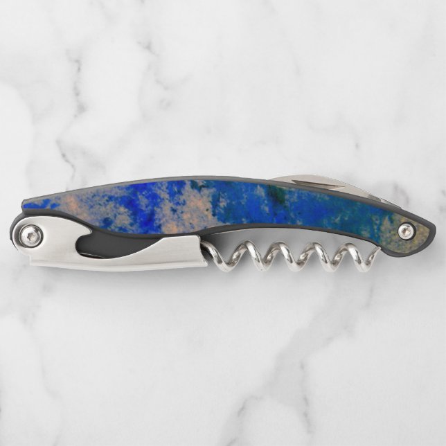 Lapis Lazuli Design Cork Screw Corkscrew (Front)
