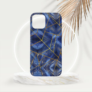 Lapis Lazuli Inlay Look with Golden Trim  iPhone 12 Case