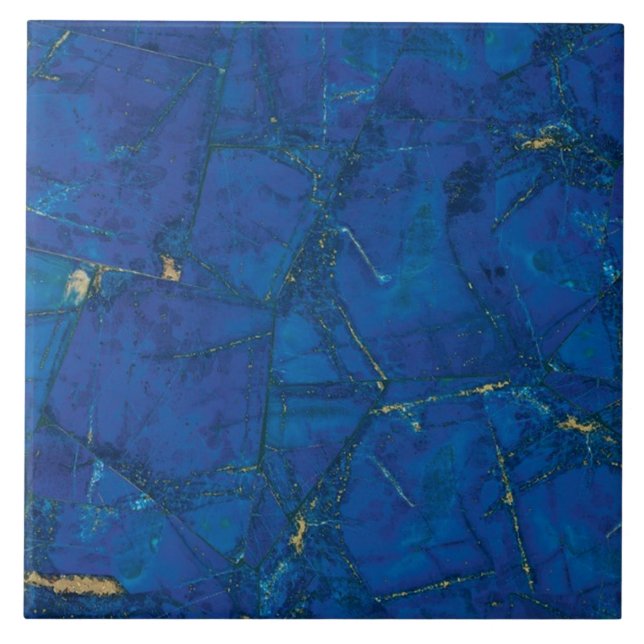 Lapis Lazuli Marble Gemstone Print Ceramic Tile (Front)