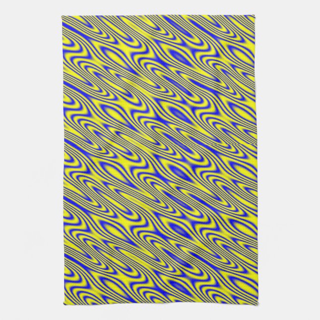 Lapis Lazuli Swirlies Abstract Kitchen Towel (Vertical)
