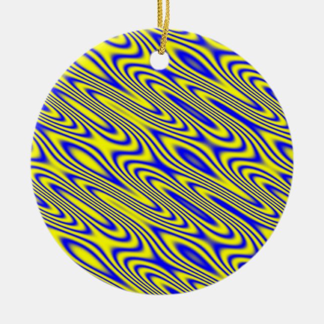 Lapis Lazuli Swirlies Abstract Pattern Ceramic Ornament (Front)