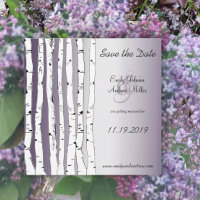 Lapis Purple Birch Tree Wedding Save the Date