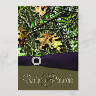 Lapis Purple Hunting Camo Wedding Invitations