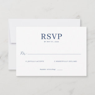 Lapis Rose Wedding RSVP Card