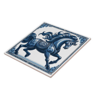  Lapis Stallion:  Botanical Majesty Tile