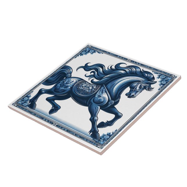  Lapis Stallion:  Botanical Majesty Tile (Side)