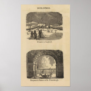 Lapland church, Palace St Petersburgh Poster