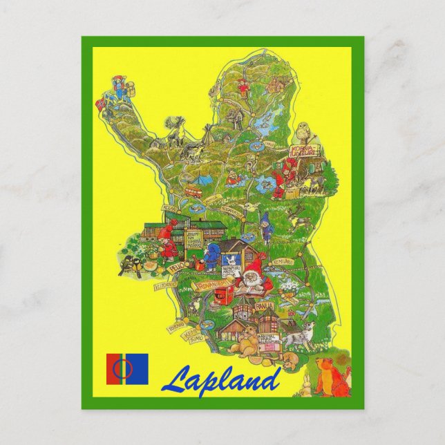 Lapland map postcard (Front)