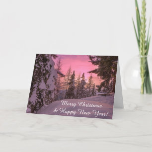 Lapland sunset christmas card