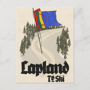 Lapland To Ski Postcard