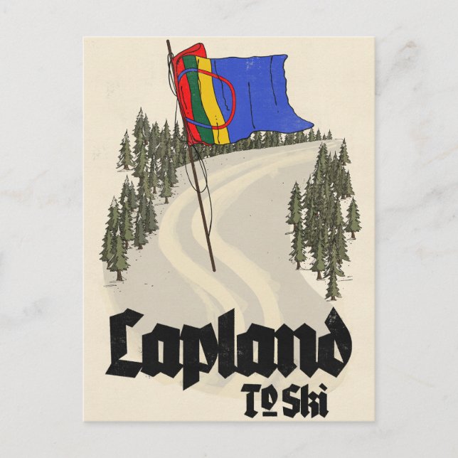 Lapland To Ski Postcard (Front)