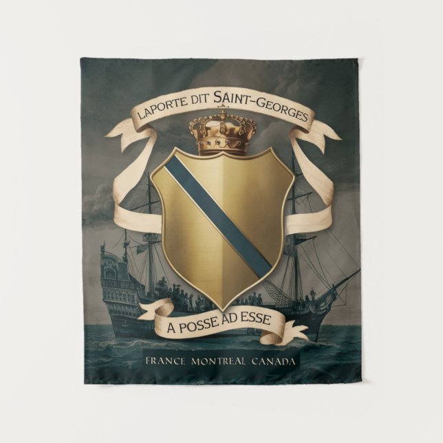 Laporte dit Saint Georges Coat of Arms 1 Tapestry (Front)