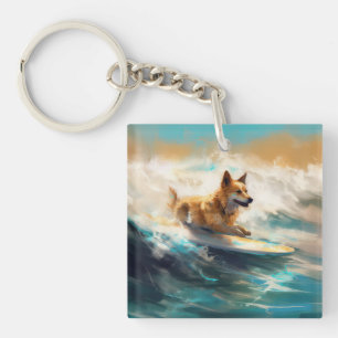 Lapphund Plage Finlandaise Plage Surf Peinture