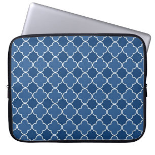 Laptop Blue Quatrefoil Pattern Laptop Sleeve