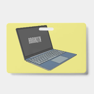 Laptop cartoon illustration badge