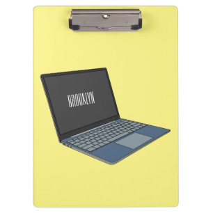 Laptop cartoon illustration  clipboard